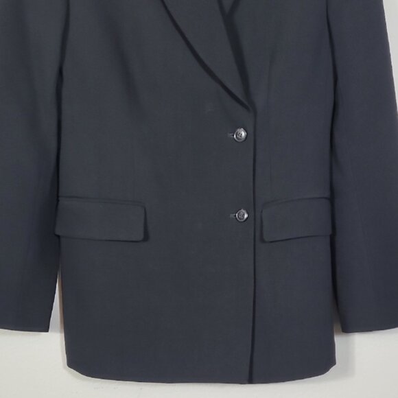 H&M Women Wool Blend Pea Coat Size L Black Button Up Classic Old Money Lined - Picture 3 of 14